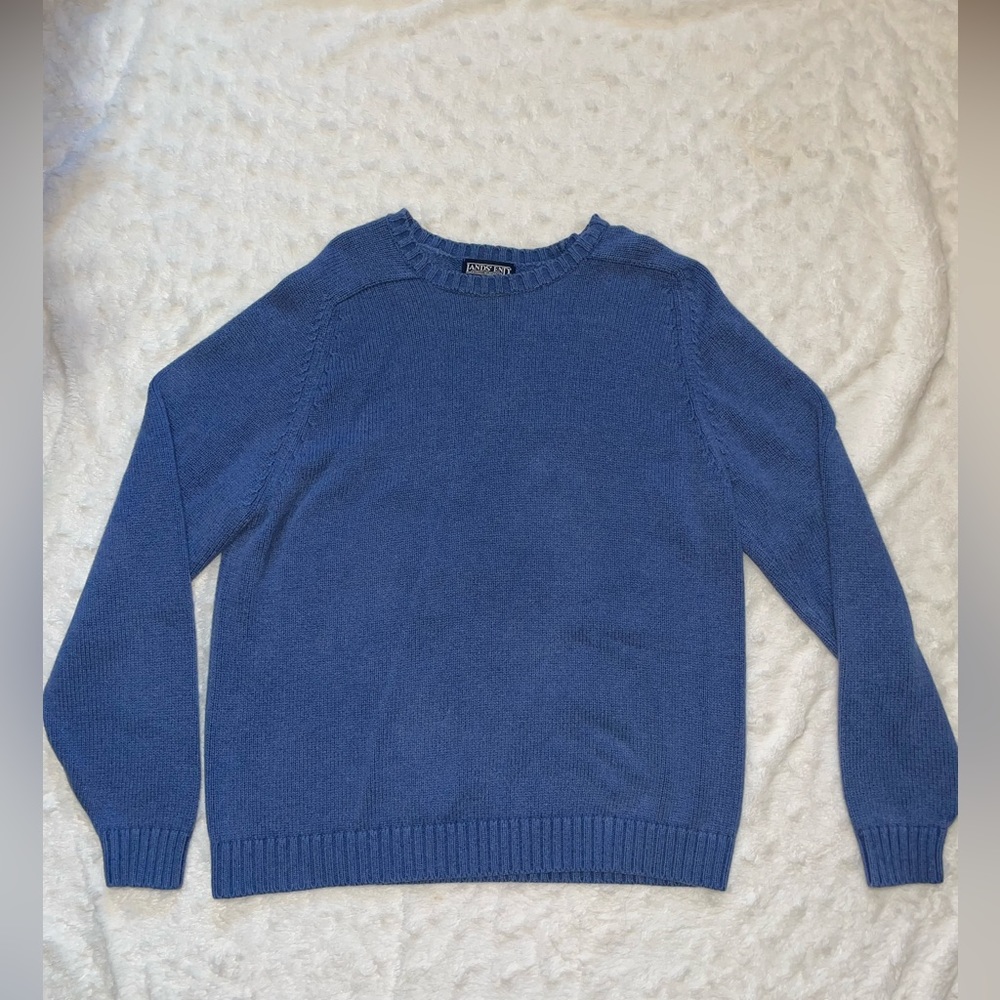 Blue oversized knit sweater
